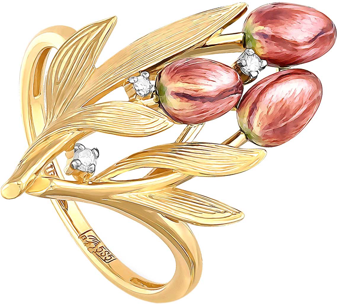 Золотое кольцо ''Тюльпаны'' Kabarovsky 11-21003-1022 с бриллиантами