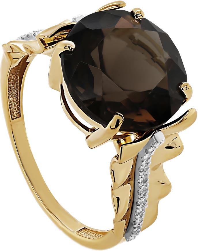 Золотое кольцо Kabarovsky 11-21571-2800 с раухтопазом, бриллиантами