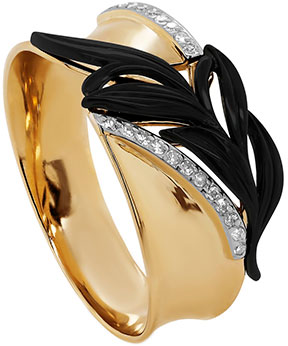 Золотое кольцо Kabarovsky 11-21609-1089 с бриллиантами, керамикой