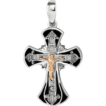 Женский серебряный православный крестик с распятием Kabarovsky 3-121-0002