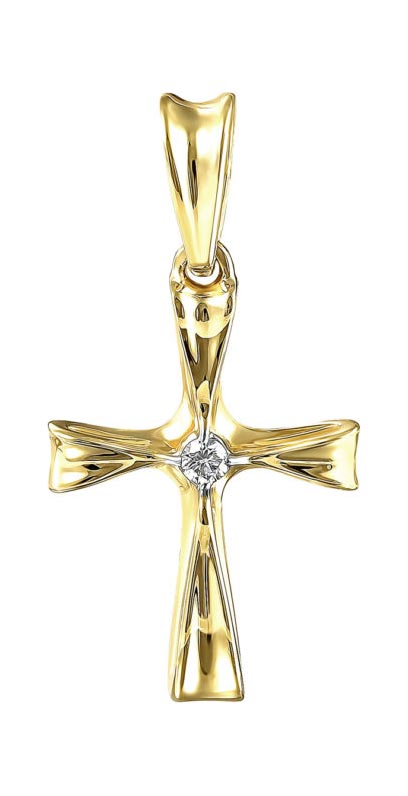 Женский золотой декоративный крестик Kabarovsky 3-2048-1000 с бриллиантом
