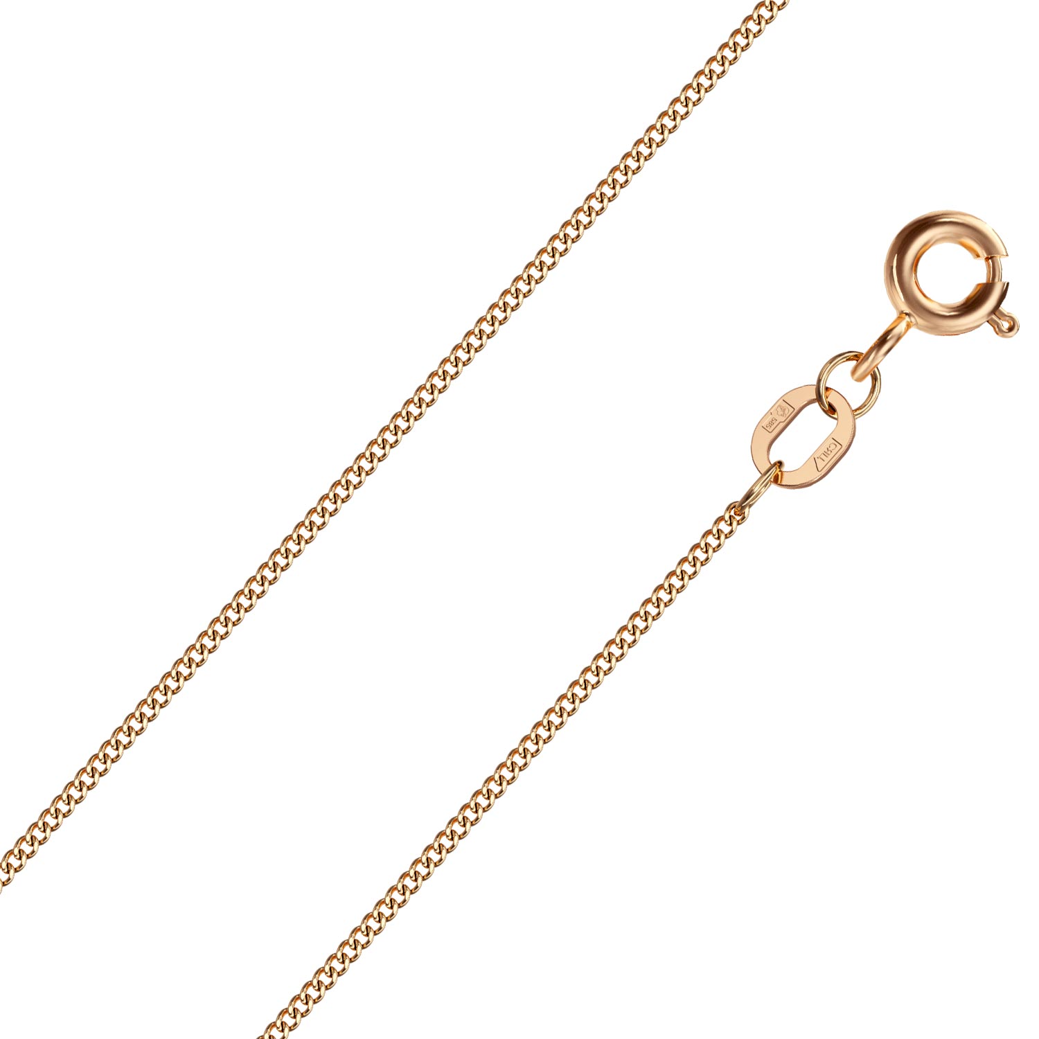 Золотая цепочка на шею Красцветмет NC-12-002-0-25 с панцирным плетением