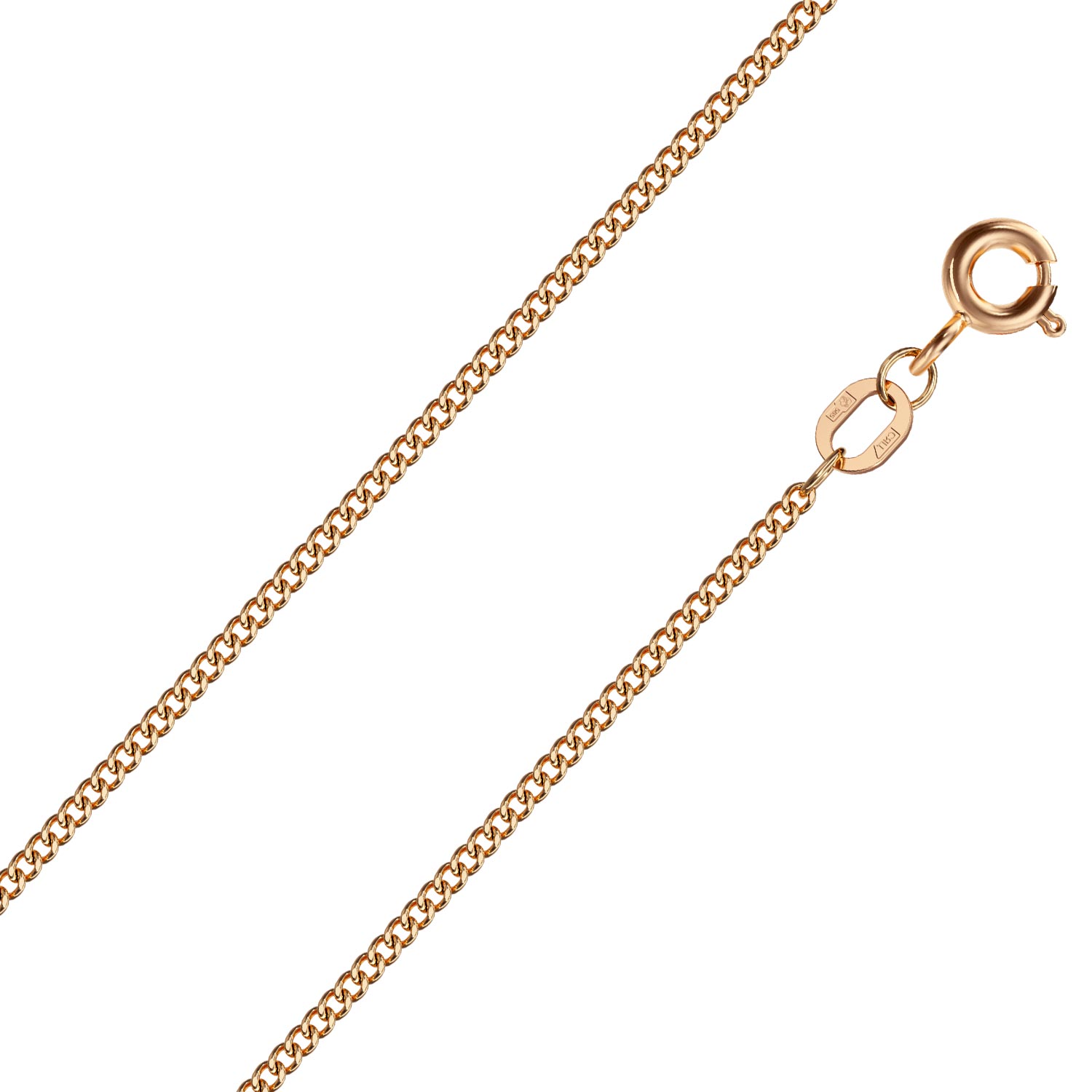 Золотая цепочка на шею Красцветмет NC-12-002-0-50 с панцирным плетением