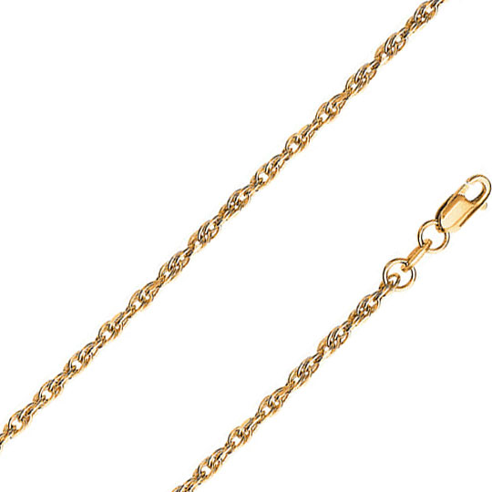 Золотая цепочка на шею Красцветмет NC-12-068PG-0-50 с кордовым плетением