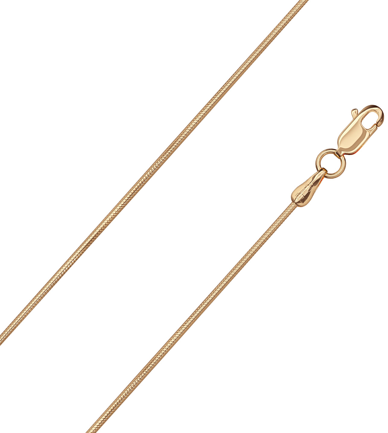 Золотая цепочка на шею Красцветмет NC-12-078-0-30 с плетением снейк