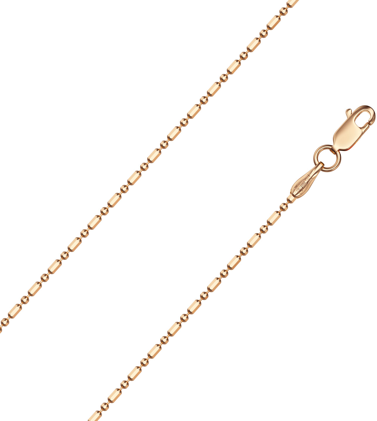 Золотая цепочка на шею Красцветмет NC-12-089-1-20 с плетением перлина