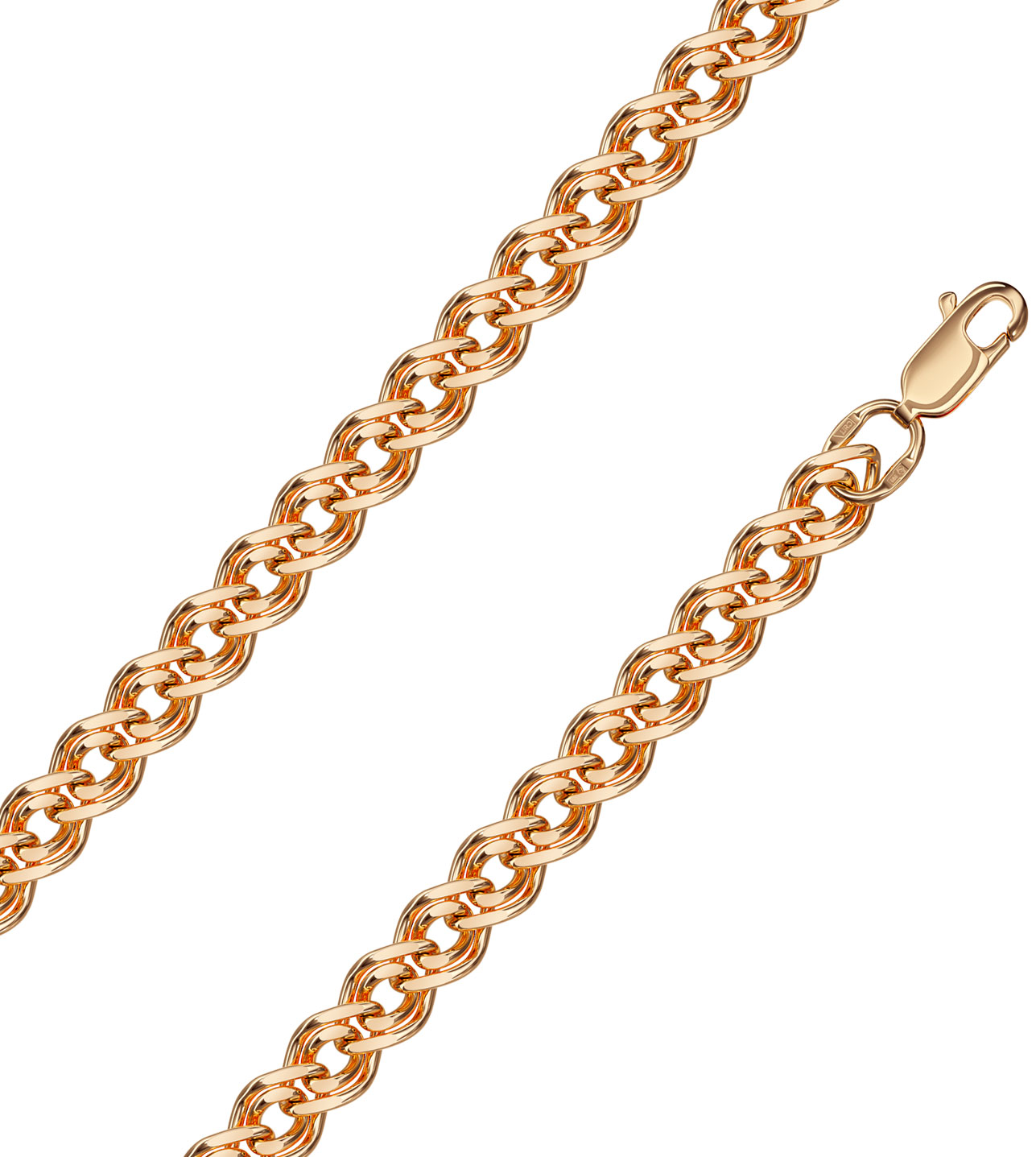 Золотая цепочка на шею Красцветмет NC-12-200-0-80 с плетением нонна