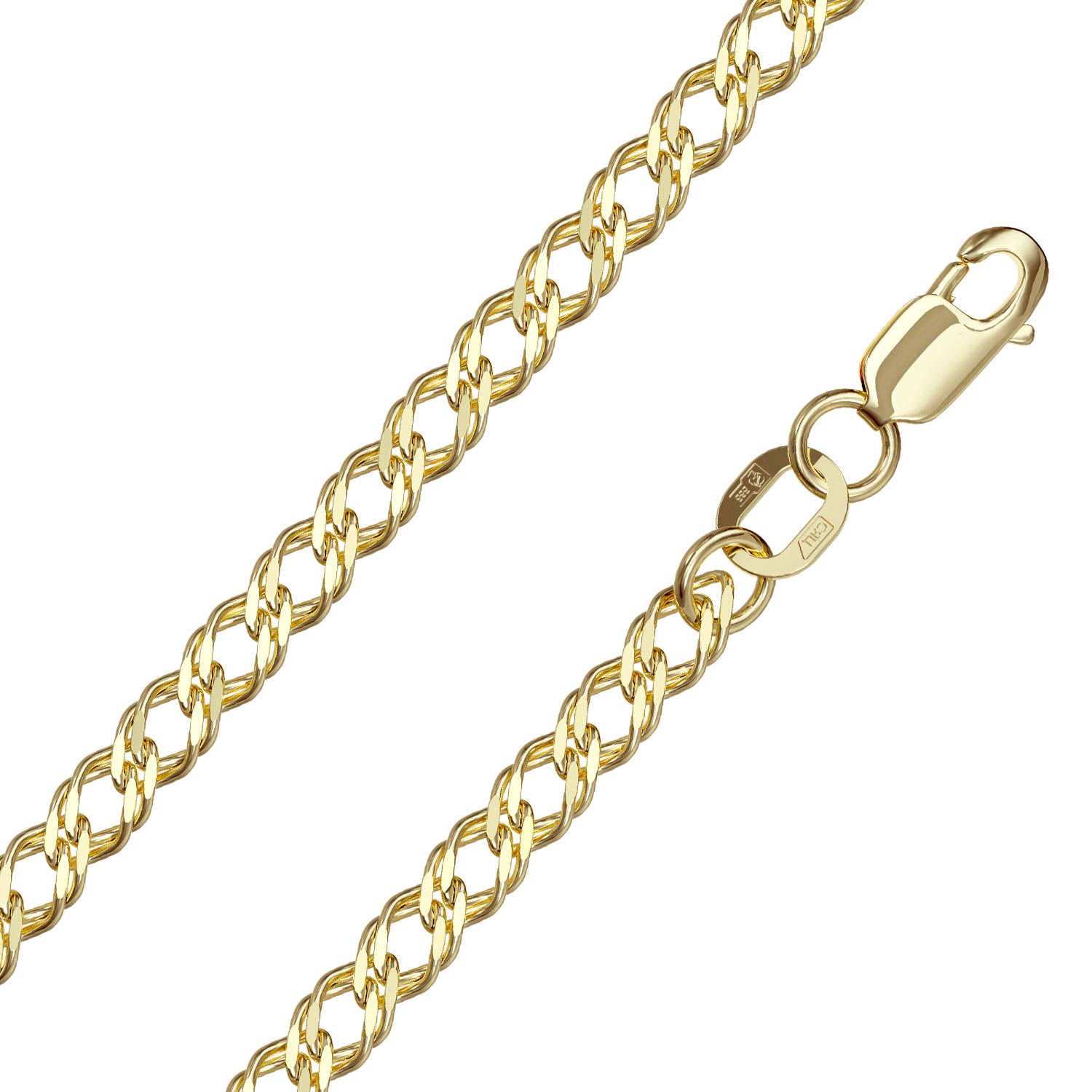 Золотая цепочка на шею Красцветмет NC-15-076-0-50 с плетением двойной ромб