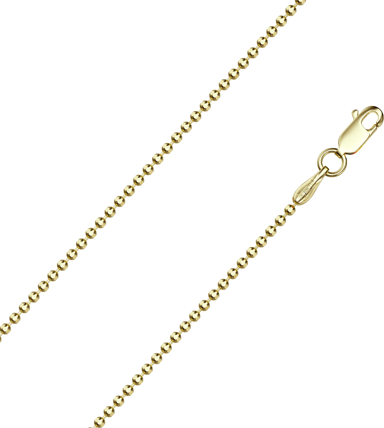 Золотая цепочка на шею Красцветмет NC-15-088-1-50 с плетением перлина