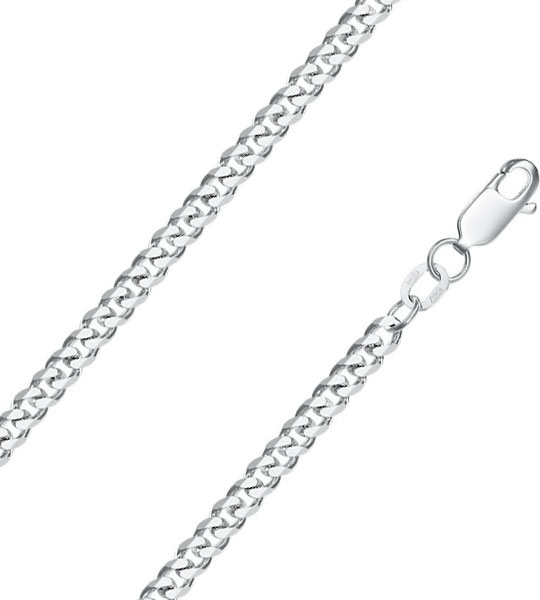 Мужская серебряная цепочка на шею Krastsvetmet NC-22-002-3-0-90 с панцирным плетением