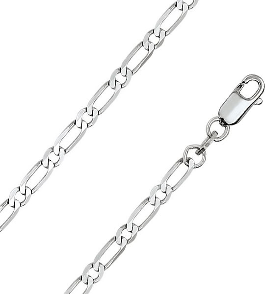 Мужская серебряная цепочка на шею Krastsvetmet NC-22-012-3-0-80 с плетением фигаро