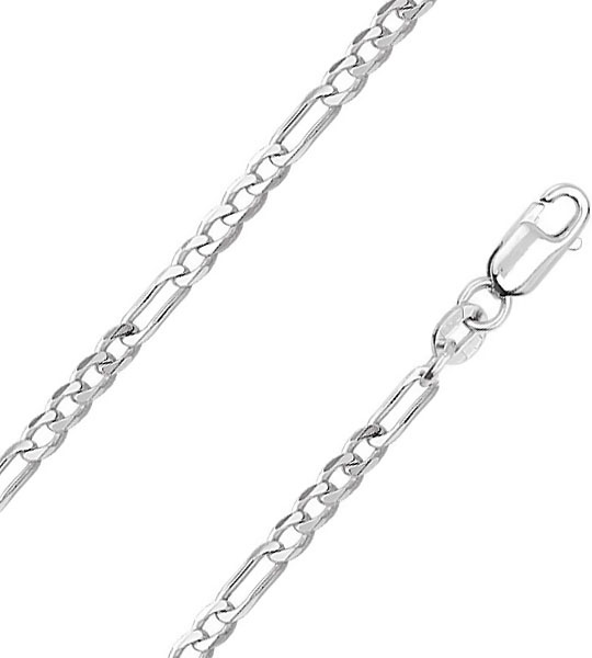 Мужская серебряная цепочка на шею Krastsvetmet NC-22-018-3-0-80 с плетением фигаро