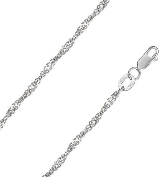 Серебряная цепочка на шею Красцветмет NC-22-028-3-0-40 с плетением сингапур