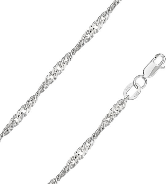 Серебряная цепочка на шею Красцветмет NC-22-028-3-0-50 с плетением сингапур