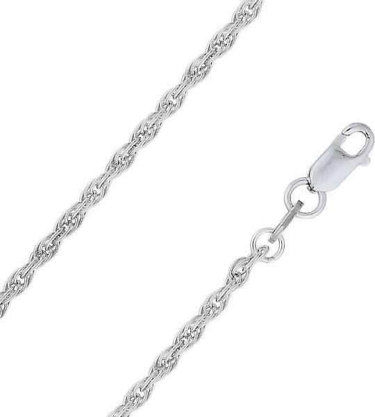 Серебряная цепочка на шею Красцветмет NC-22-029-3-0-35 с кордовым плетением