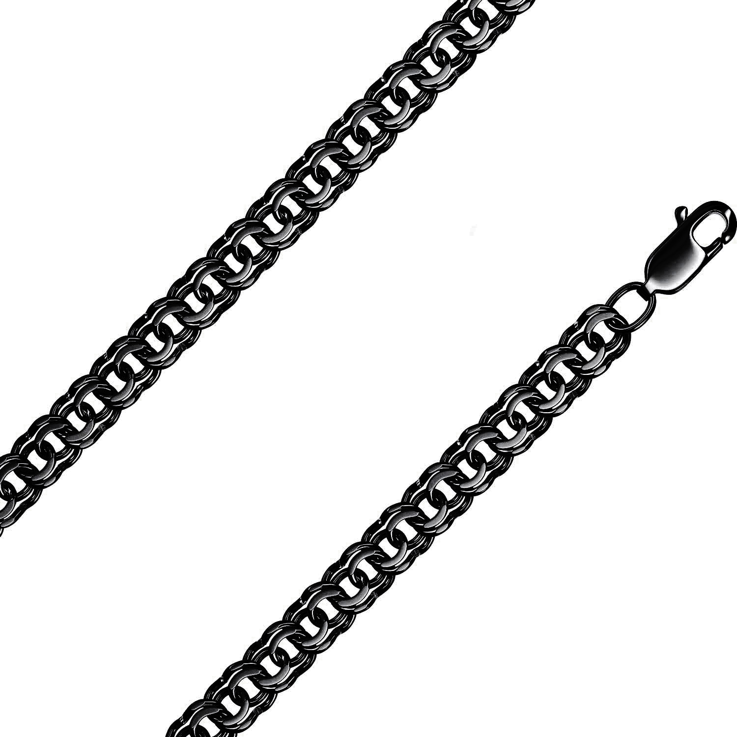 Мужская серебряная цепочка на шею Красцветмет NC-22-052-6-0-80 с плетением бисмарк