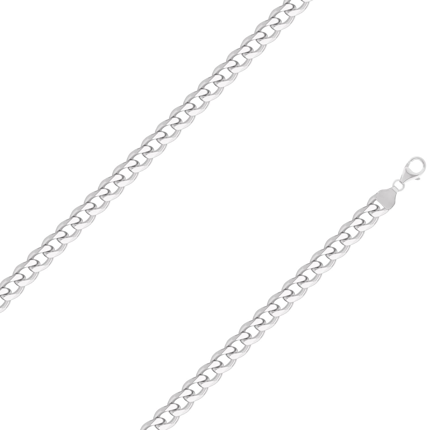 Мужская серебряная цепочка на шею Красцвемет NC-22-389I-3-3-00 с панцирным плетением