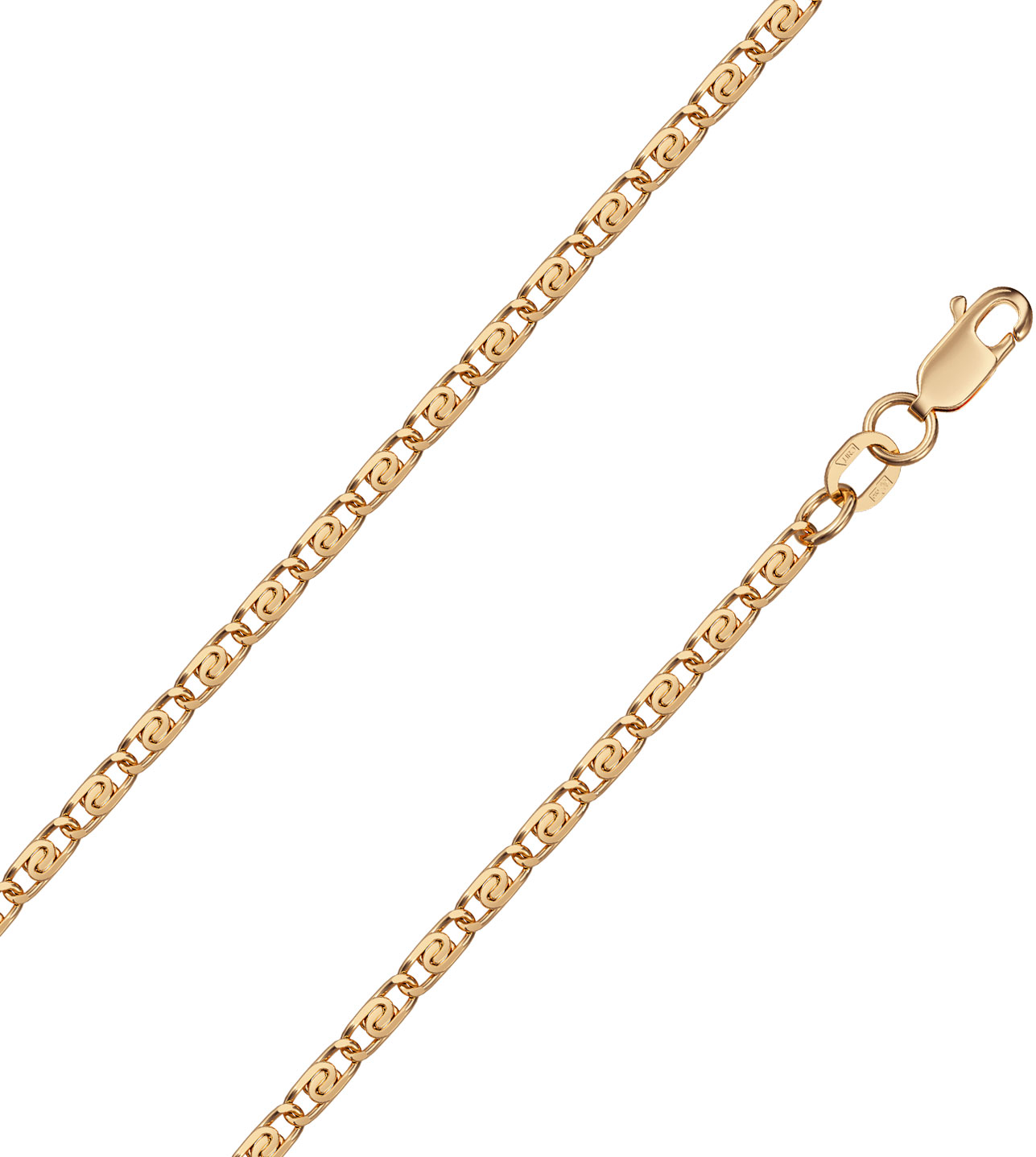 Золотая цепочка на шею Красцветмет NC-12-046-0-50 с плетением улитка