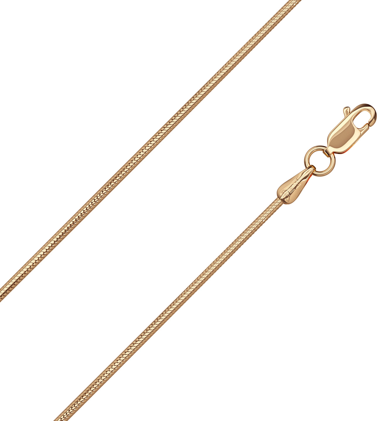 Мужская золотая цепочка на шею Красцветмет NC-12-078-0-35 с плетением снейк