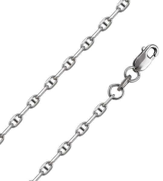 Серебряная цепочка на шею Красцветмет NC-22-044-3-0-60 с якорным плетением