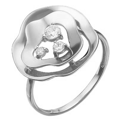 Кольцо из белого золота Delta jewelry B116694-d с фианитами