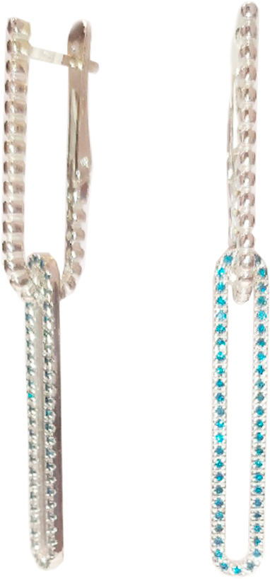 Серьги с подвесками из белого золота La Nordica 19-12-8051138-RV с голубыми бриллиантами
