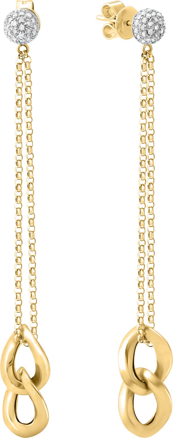 Золотые серьги с подвесками La Nordica 19-20-90915070-SB с бриллиантами