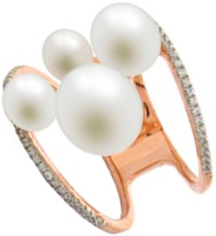 Золотое кольцо La Nordica 29-02-8012609-AB с жемчугом, бриллиантами