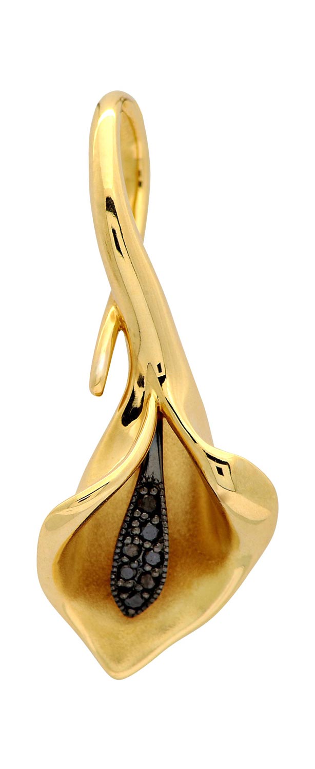 Золотой кулон ''Кала'' La Nordica 59-D4-2000-07069 с черными бриллиантами