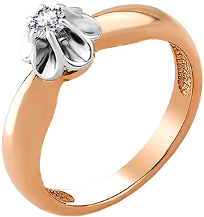 Золотое кольцо Мастер Бриллиант 1-104-274 с бриллиантом