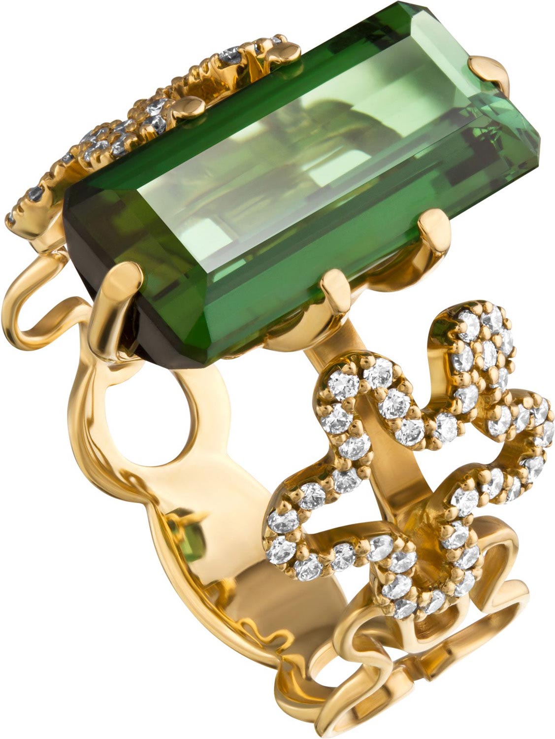 Золотое кольцо Maxim Demidov 1-01474 с турмалином, бриллиантами