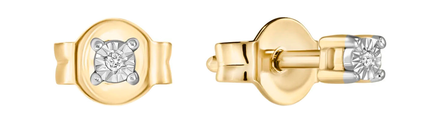 Золотые серьги пусеты-гвоздики MIUZ Diamonds E01-PL-34050-Y с бриллиантами