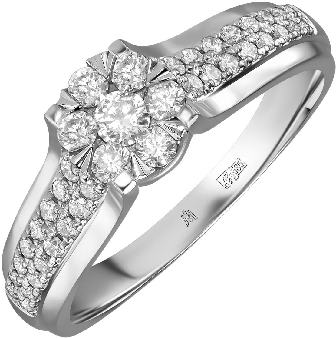 Кольцо из белого золота MIUZ Diamonds R01-D-60976R009-w c бриллиантами