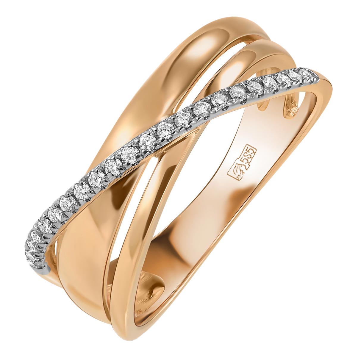 Золотое кольцо Лукас R01-D-63212R014-r c бриллиантами