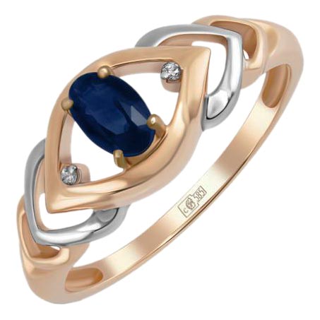 Золотое кольцо Лукас R01-D-L-34367-SA-r c бриллиантами, сапфиром