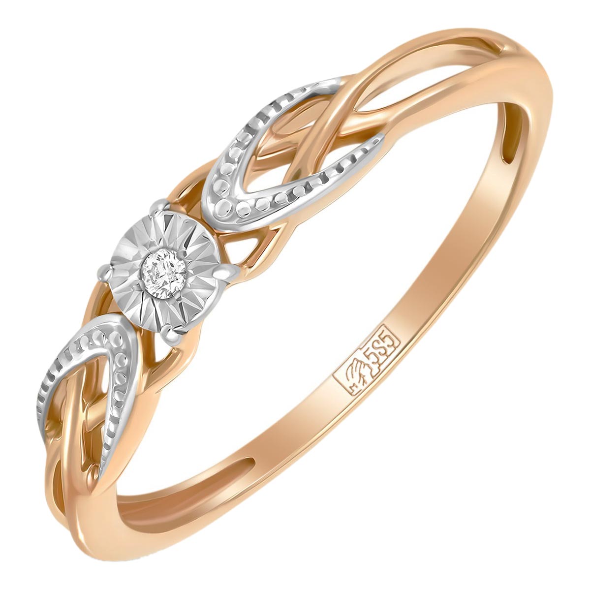 Золотое кольцо MIUZ Diamonds R01-D-L-PL-34963-r c бриллиантом