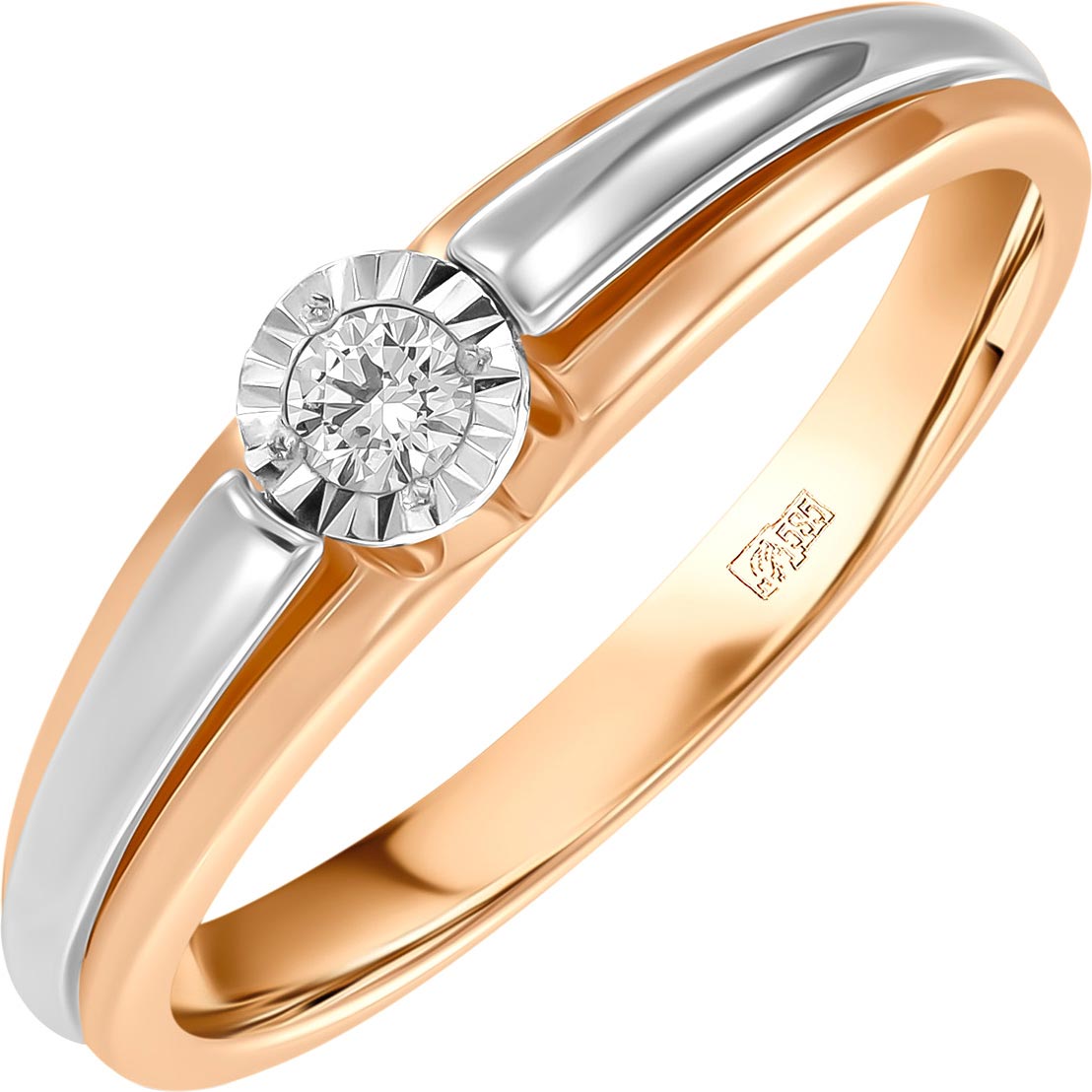 Золотое кольцо Лукас R01-D-L-PL-35329-r с бриллиантом