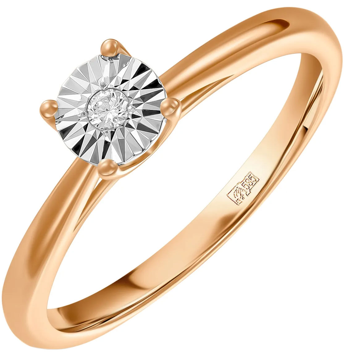 Золотое кольцо Лукас R01-D-L-PL-35583-r с бриллиантом