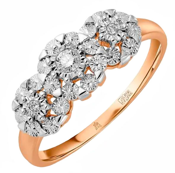 Золотое кольцо Лукас R01-D-PL-33735-r с бриллиантами