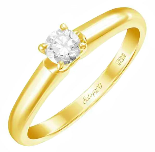 Золотое помолвочное кольцо Лукас R01-D-SOL59-025-G3-g с бриллиантом