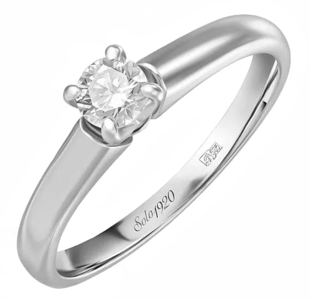 Помолвочное кольцо из белого золота Лукас R01-D-SOL59-025-G3-w с бриллиантом
