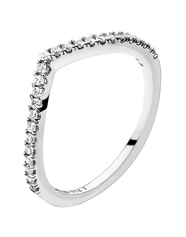 Серебряное кольцо PANDORA 196316CZ c цирконом