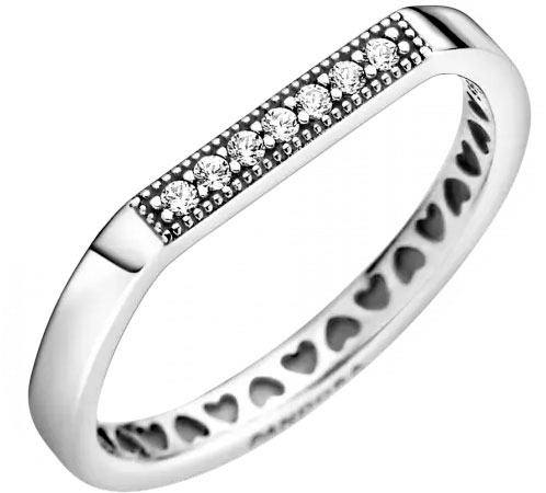 Серебряное кольцо ''Логомания'' PANDORA 199041C01 с фианитами