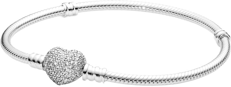Серебряный браслет для шармов PANDORA 590727CZ с кубическим цирконием —купить в AllTime.ru — фото