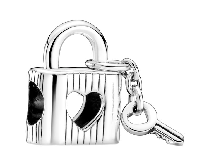 Серебряный шарм ''Ключ к сердцу'' PANDORA 790095C01 с эмалью