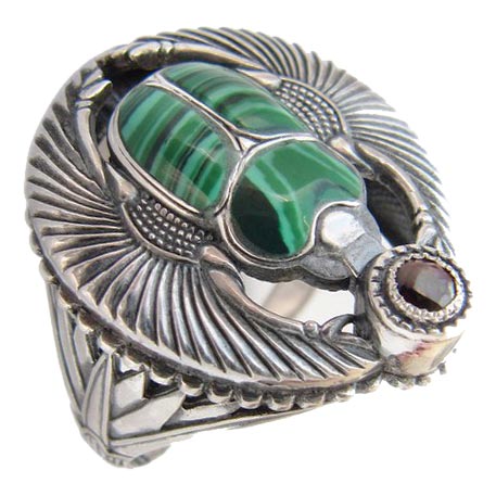 

Серебряные кольца Persian, Кольца Persian KS001-MALAHIT-GRANAT