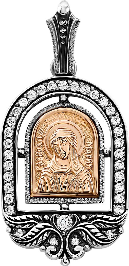 Серебряная иконка ''Мария'' Persian PSZ034-MARIJA с цирконами