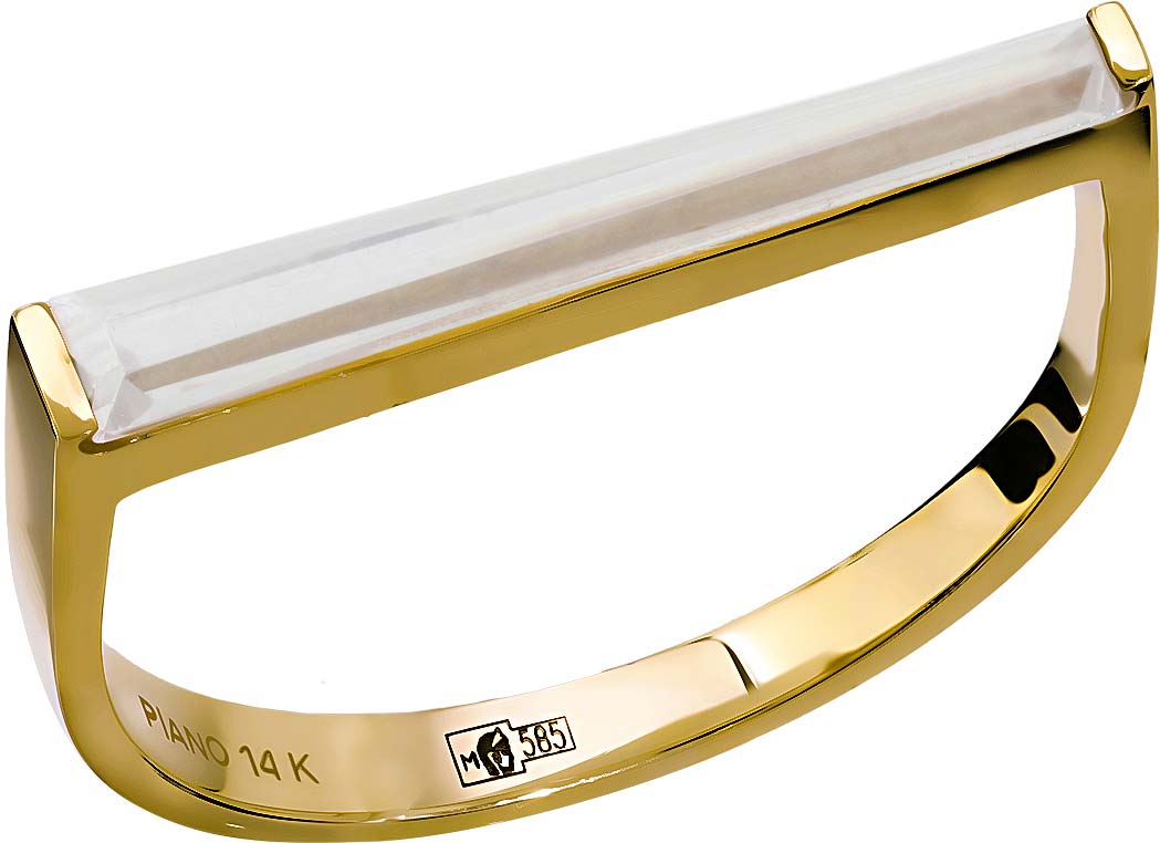 Золотое кольцо PIANO BGHR0004-r-white с кубическим цирконием