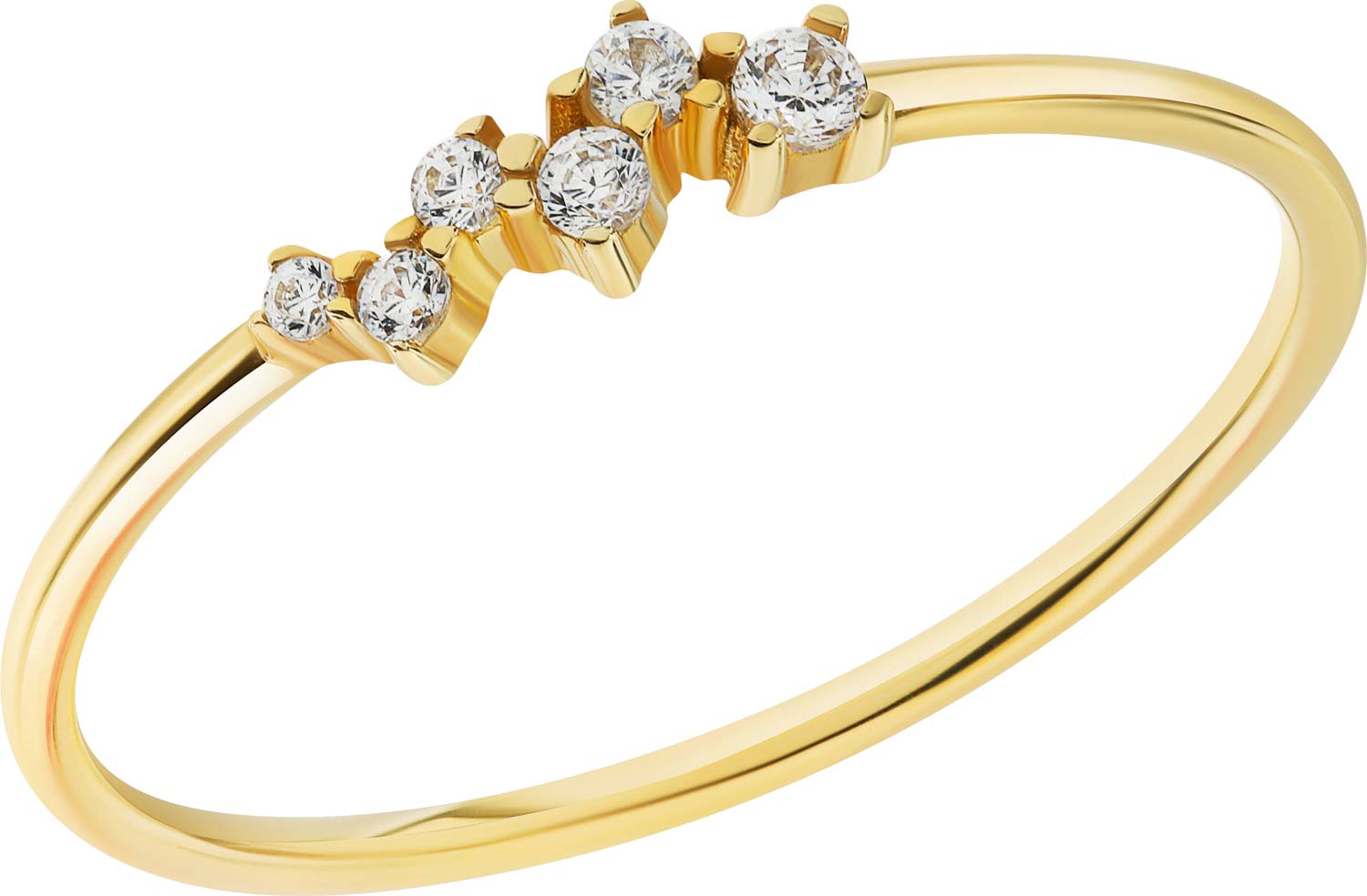 Золотое кольцо ''Снежная королева'' PIANO PXR0116-y-white с кубическим цирконием