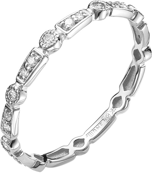 Наборное кольцо из белого золота Platika 1-0266-201 с бриллиантами